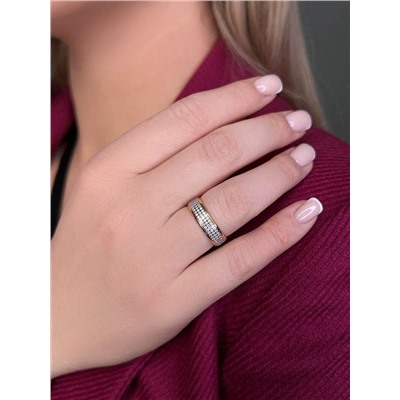 Кольцо из золочёного серебра с фианитами 925 пробы п1-394-1з200