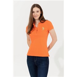 Kadın Turuncu Basic Polo Yaka Tişört