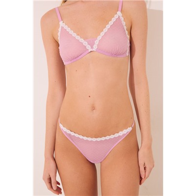 Tanga tul flocado morado/lila