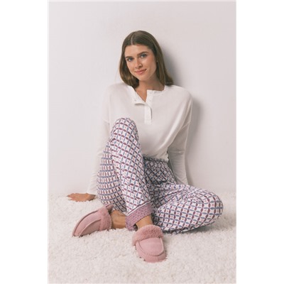 Zapatillas casa pelo sintético rosa