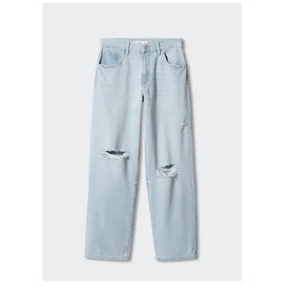 Jeans wideleg rotos decorativos