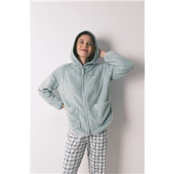 Bata corta tejido pelo verde lurex