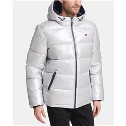Tommy Hilfiger Men's Pearlized Performance Hooded Puffer Coat