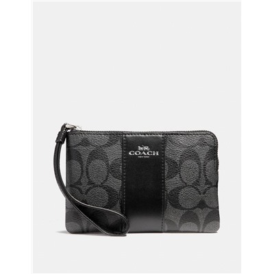 Corner Zip Wristlet In Signature Canvas