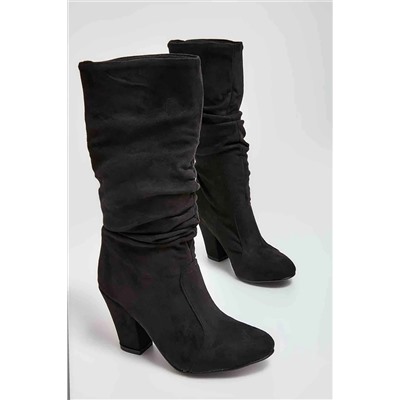 Bambi Siyah Süet Kadın Çizme M0503570072