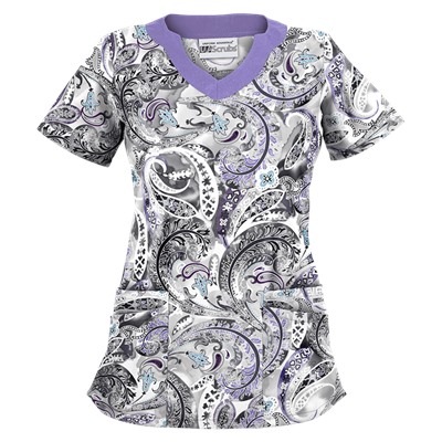 UA Charming Swirls Granite Print Scrub Top