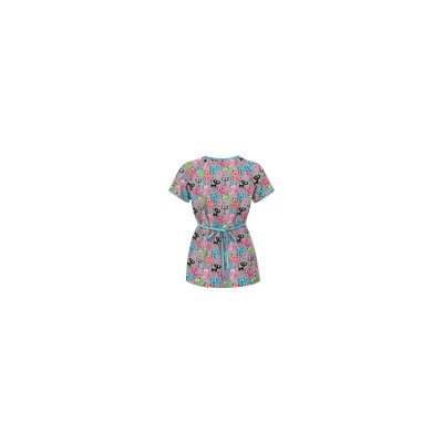 UA Cats Meow Dove Grey Mock Wrap Scrub Top