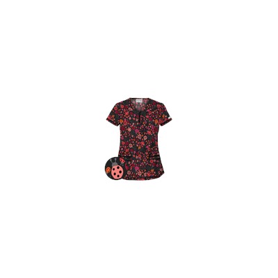 UA Lady Bug Oasis Black Print Scrub Top