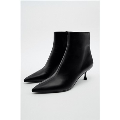 KITTEN HEEL ANKLE BOOTS