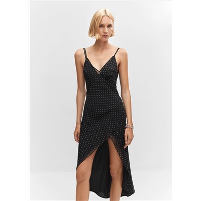 Vestido estampado bajo asimétrico