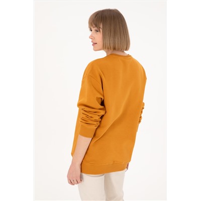 Erkek Hardal Basic Sweatshirt