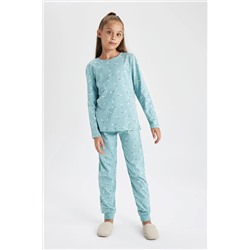 Defacto Kız Çocuk Regular Fit Penye 2'li Peny Epijama A9856A823WN