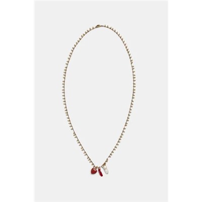 Collar largo dorado charms
