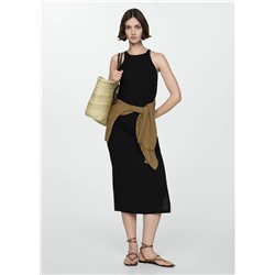 Vestido midi abertura