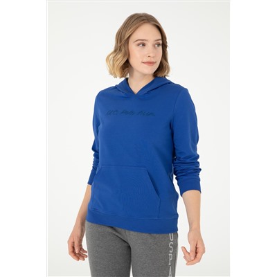 Kadın Saks Kapüşonlu Sweatshirt