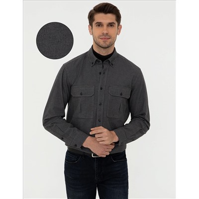 Siyah Regular Fit Uzun Kollu Gömlek