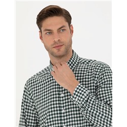 Haki Regular Fit Uzun Kollu Gömlek