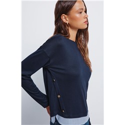 Camiseta combinada botones lateral