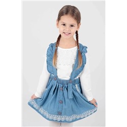 AHENGİM Kids Kız Çocuk Dantelli Kot Slopet Ak042728 1-2-10001101