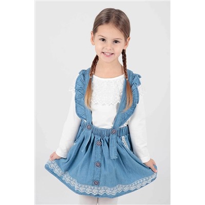 AHENGİM Kids Kız Çocuk Dantelli Kot Slopet Ak042728 1-2-10001101