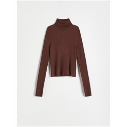 Rollkragenpullover aus Jersey