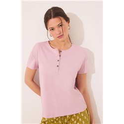 Camiseta lisa manga corta 100% algodón rosa