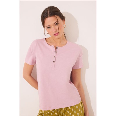 Camiseta lisa manga corta 100% algodón rosa