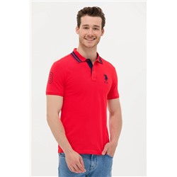 Erkek Kırmızı Basic Polo Yaka Tişört