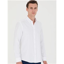 Beyaz Slim Fit Uzun Kollu Gömlek