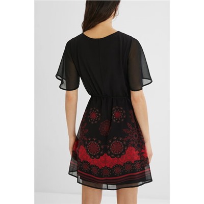 Vestido gasa cinturón