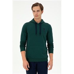 Erkek Koyu Yeşil Basic Sweatshirt