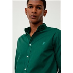 Camisa slim fit Verde