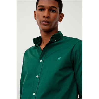 Camisa slim fit Verde