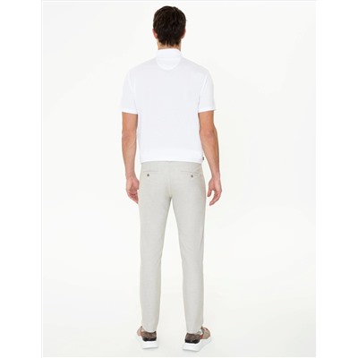 Vizon Slim Fit Beli Lastikli Kanvas Pantolon
