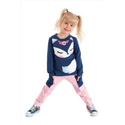 Denokids, Cute Fox Kız Çocuk Rahat T-shirt Pantolon Takım