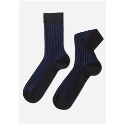 Kurze gerippte Herrensocken aus Fil d‘Ecosse