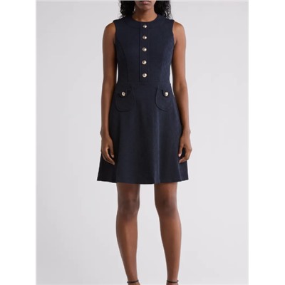 Sleeveless Basket Knit A-Line Dress