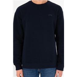Erkek Lacivert Basic Sweatshirt