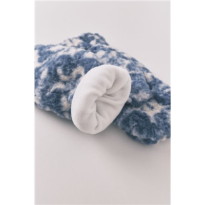 Manoplas borreguito print azul