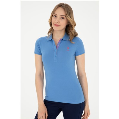 Kadın Koyu Mavi Basic Polo Yaka Tişört