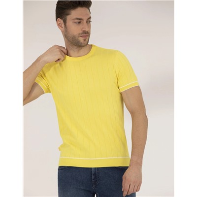 Açık Sarı Slim Fit Kazak