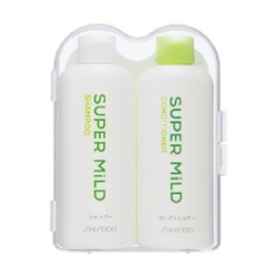 SHISEIDO SUPER MILD Дорожный набор: шампунь и кондиционер с витамином Е, флаконы 50мл*2