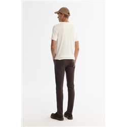 Ekru Yarım Balıkçı Yaka Kısa Kollu Triko T-Shirt