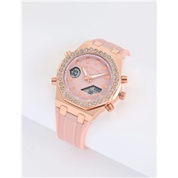 LADIES PINK EMBELLISHED ANA DIGI WATCH