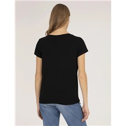 Siyah Comfort Fit V Yaka Basic Tişört