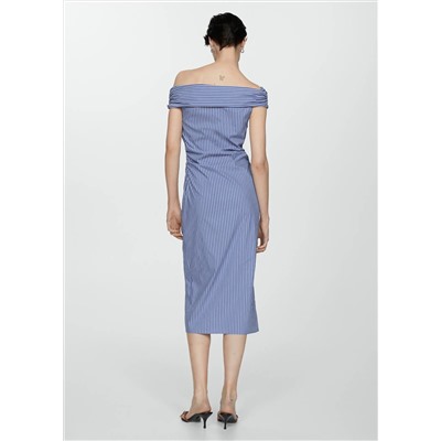 Vestido rayas hombros descubiertos