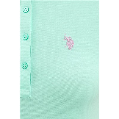 Kadın Mint Basic Polo Yaka Tişört