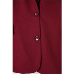Bordo Astarlı Oversize/Bol Kesim Blazer Dokuma Büyük Beden Kumaş Ceket TBBAW25AG00019