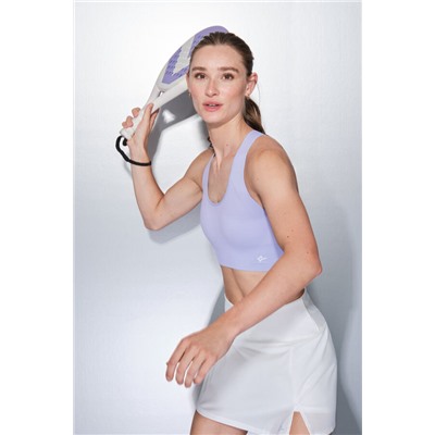 Sujetador deportivo reversible lila y blanco