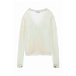 Cárdigan de lana y mohair Blanco